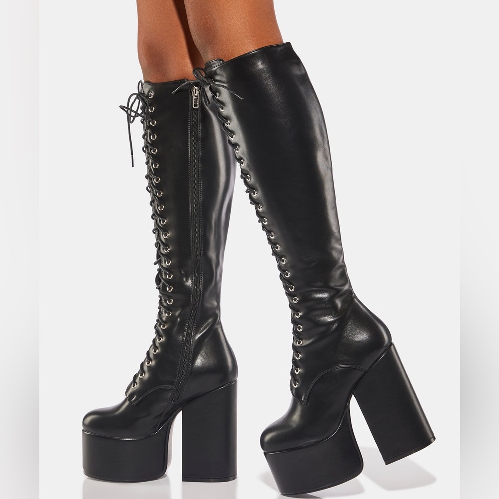 Lamoda knee high Sneaky Link Platform Boots NIB